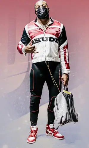 Derrick Henry wearing Rhude jacket