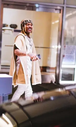 Lil Durk wearing Burberry hat