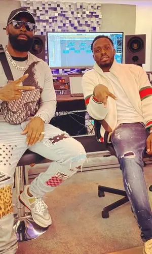 Kaaris wearing Amiri jeans