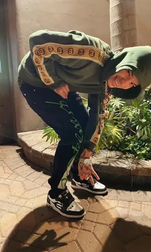 Lil Mosey wearing Fendi belt