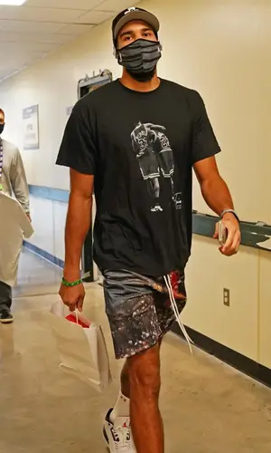 Jayson Tatum wearing McDowell's sock