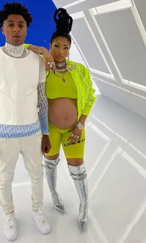 Nicki Minaj wearing Iceberg jacket