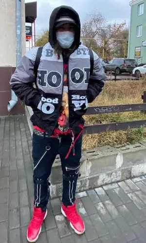White Punk wearing Goyard belt