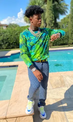 Yungeen Ace wearing Versace sweatshirt