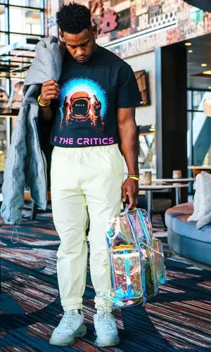JuJu wearing MVLA t-shirt