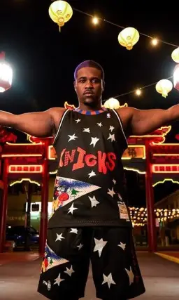 ASAP Ferg wearing ASAP Ferg Merch jersey