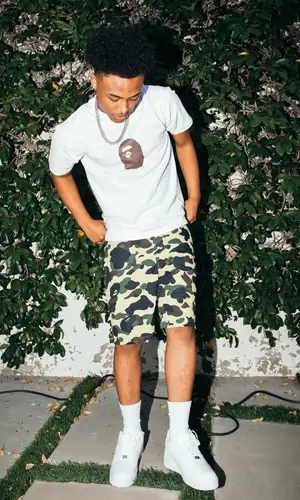 Luh Kel wearing Bape shorts
