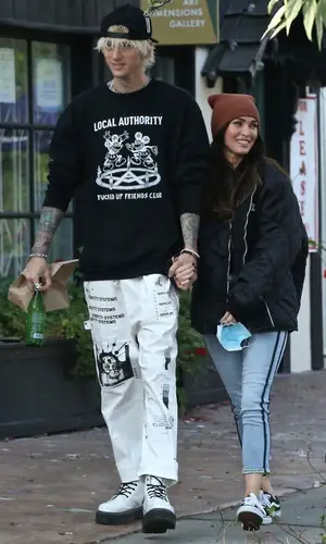 Machine Gun Kelly wearing Local Authority LA sweatshirt