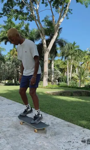Pharrell Williams wearing Human Made t-shirt