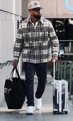 Jamal Adams wearing Bottega Veneta pants
