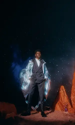 Lil Nas X wearing Dolce & Gabbana suit