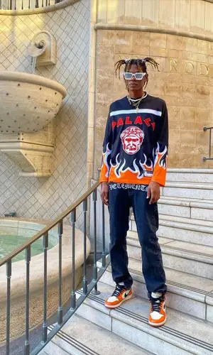 Trent Madison wearing Vetements pants