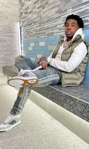 YFN Lucci wearing Dior hoody