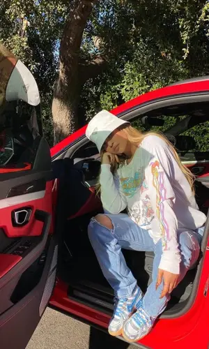 Kylie Jenner wearing Nike sneakers