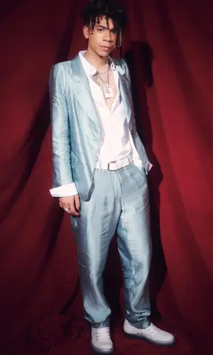 Iann Dior wearing Ann Demeulemeester trousers