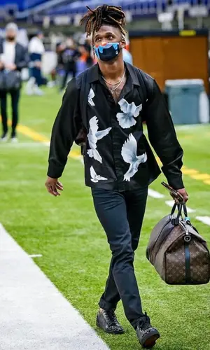 CeeDee Lamb wearing John Elliott pants