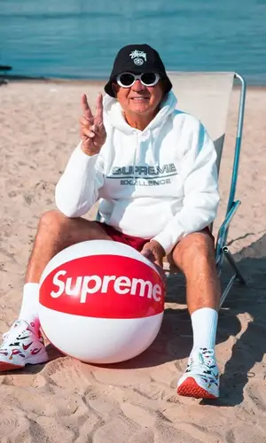 Alojz Abram wearing Supreme hoody