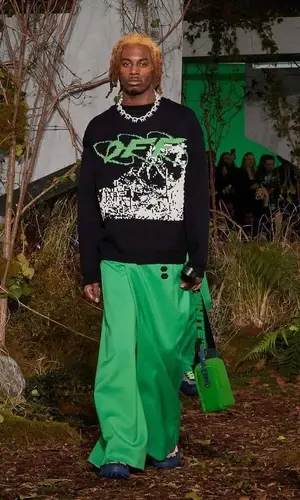 Playboi Carti wearing Off-White pants