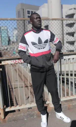 Stormzy wearing Adidas pants