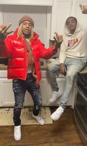 Lil Durk wearing Dior belt