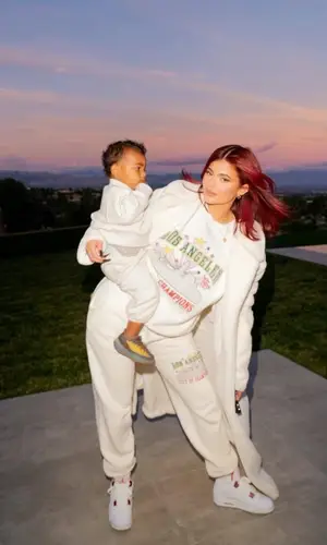 Kylie Jenner wearing My Mam Made It jacket