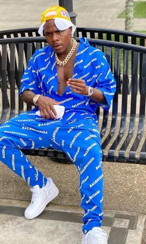 DaBaby wearing Balenciaga shirt