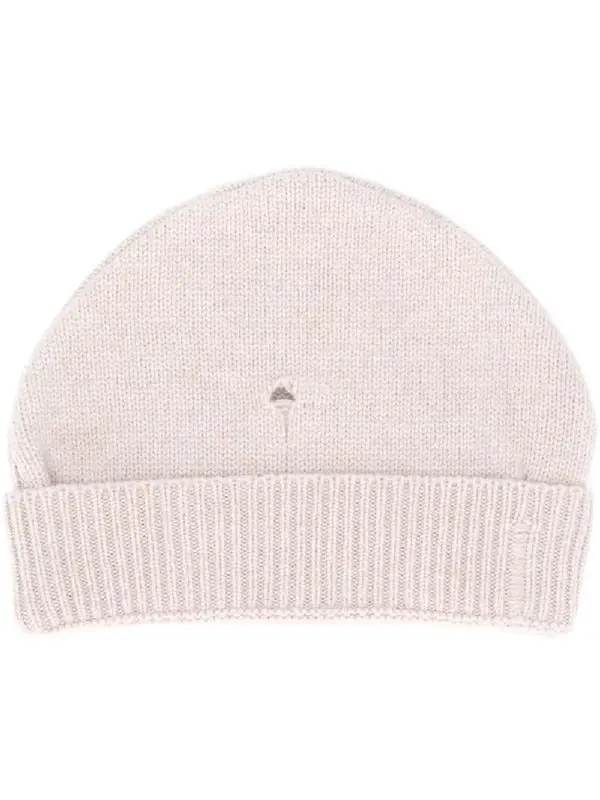 Maison Margiela Ribbed-edge Knitted Beanie In Neutrals $223