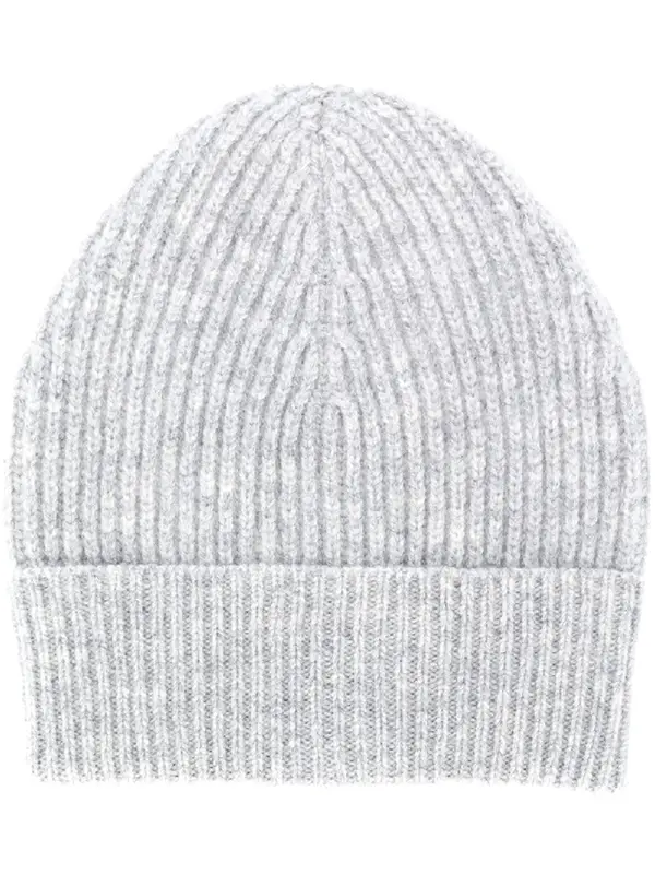 Maison Margiela Ribbed Wool Beanie Hat In Grey $264