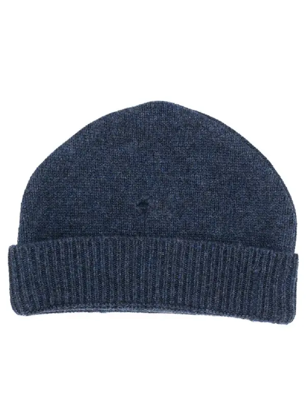 Maison Margiela Ribbed-edge Knitted Beanie In Blue $245