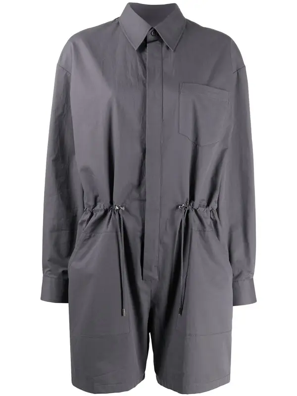 Maison Margiela Drawstring Waist Playsuit In Grey $996