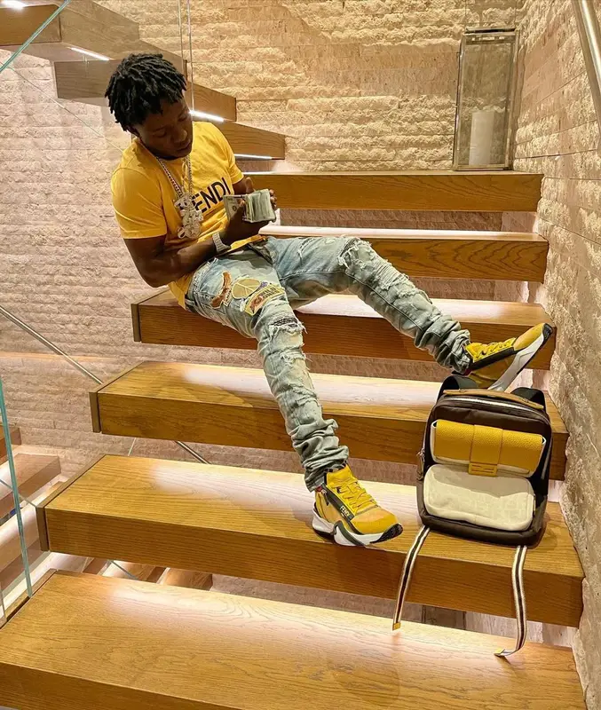 Jackboy outfit in Fendi and Amiri, 2021