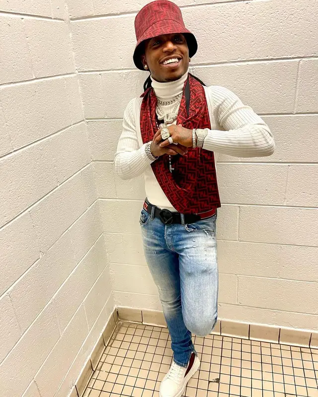 Jacquees outfit in Fendi, 2021
