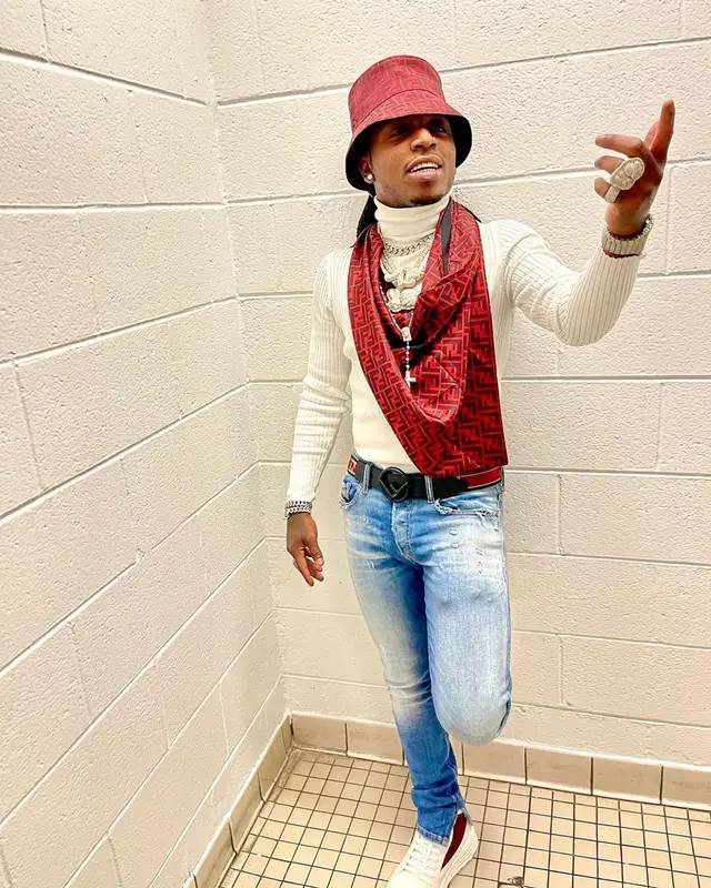 Jacquees outfit in Fendi, 2021