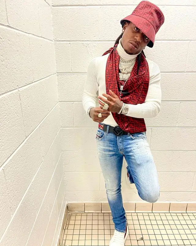 Jacquees outfit in Fendi, 2021