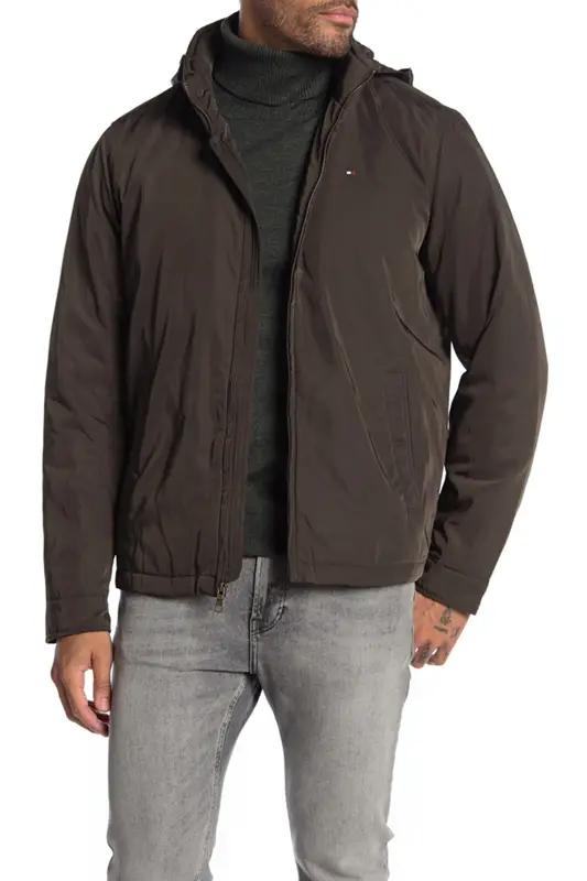 Tommy Hilfiger Stand-up Collar Zip Performance Jacket In Army $160