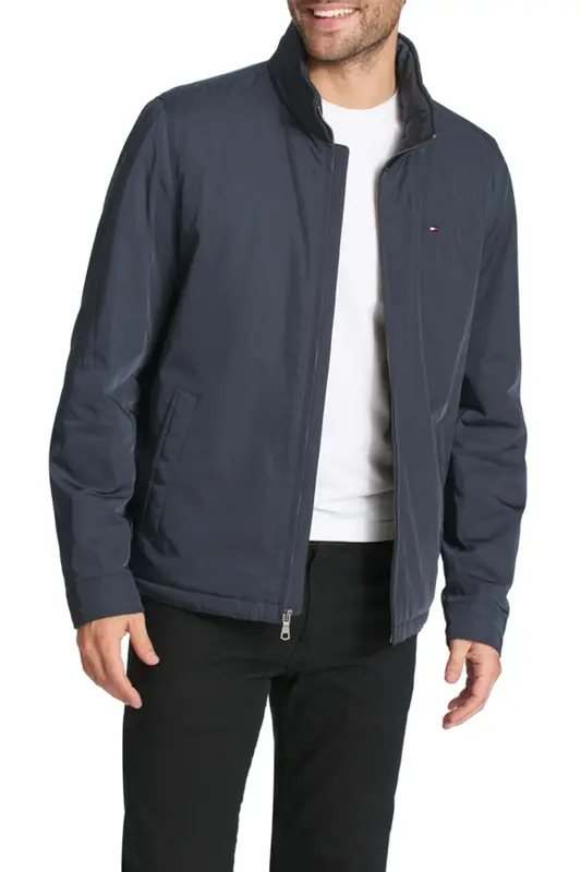 Tommy Hilfiger Stand-up Collar Zip Performance Jacket In Navy $160