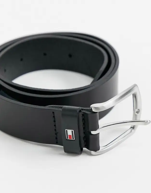 Tommy Hilfiger New Denton 3.5cm Leather Belt In Black $52