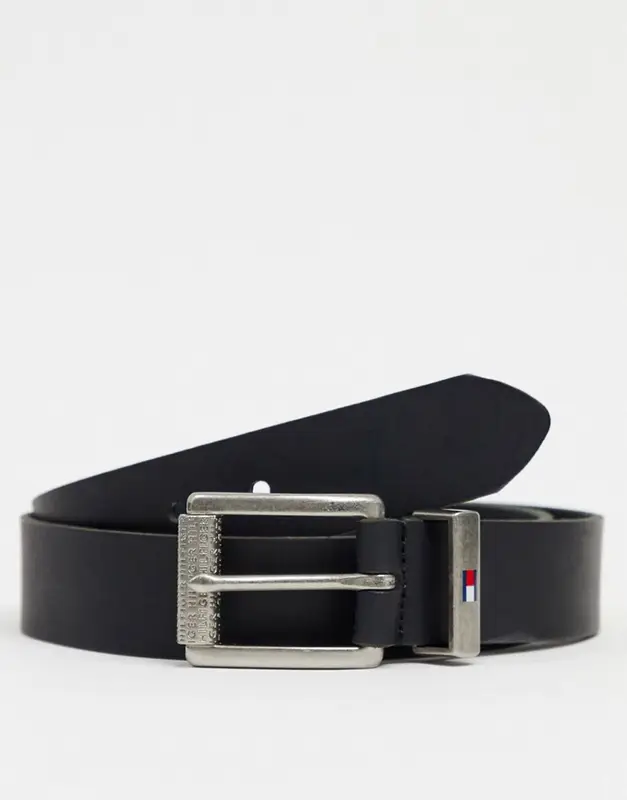 Tommy Hilfiger 3.5m Leather Belt In Black With Small Logo $52