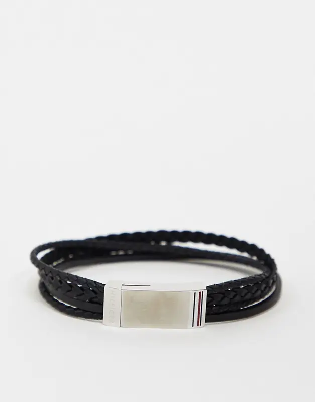 Tommy Hilfiger Double Wrap Leather Bracelet In Black2790264s $87