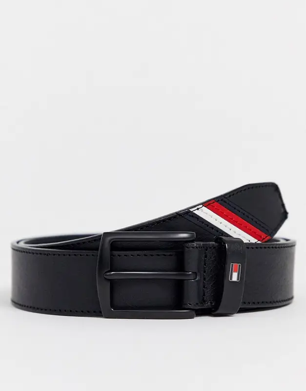 Tommy Hilfiger Denton Leather Belt In Black $59