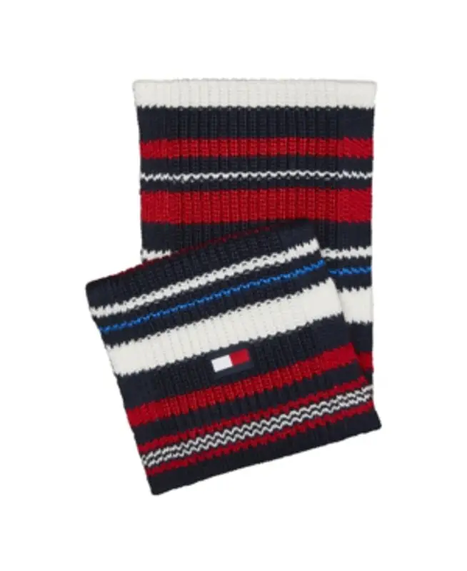 Tommy Hilfiger Men's Chunky Variegated Striped Scarf In Multi $55