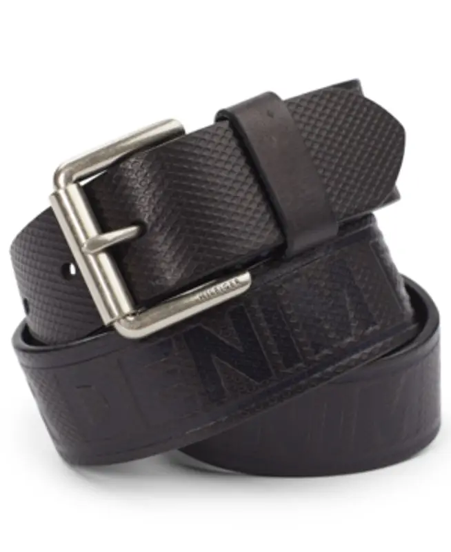 Tommy Hilfiger Men's Leather Wide-strap Belt In Black $52