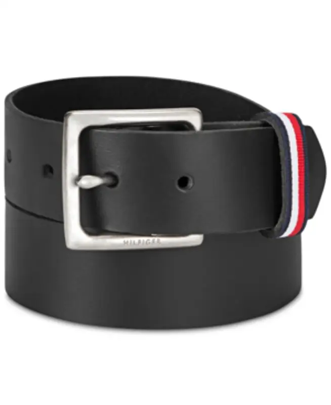 Tommy Hilfiger Men's Casual Leather Belt In Black $54