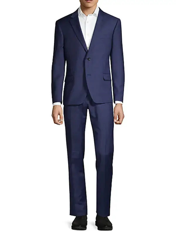 Tommy Hilfiger Lowen Stretch-fit Windowpane Wool-blend Suit In Navy $650