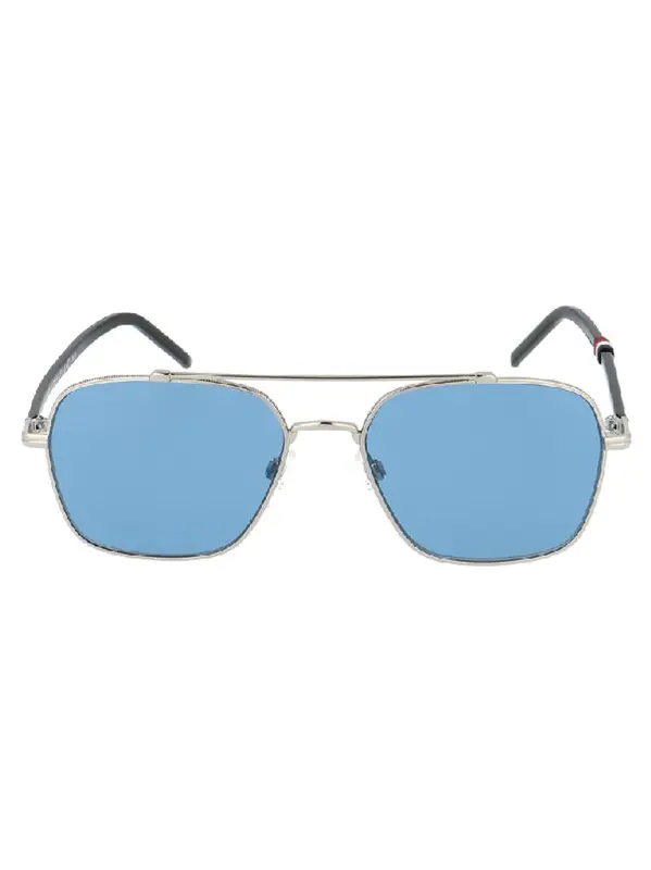 Tommy Hilfiger Tommy Hilfiger Square Aviator Frame Sunglasses In Metallic $156