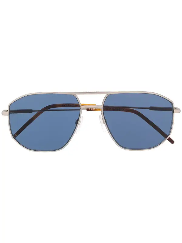 Tommy Hilfiger Aviator Frame Tinted Sunglasses In Silber $156
