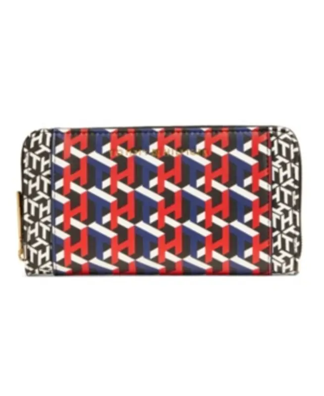 Tommy Hilfiger Logan Large Zip Around Wallet In Black $78