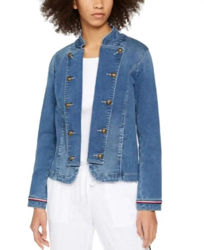 Tommy Hilfiger Denim Band Jacket In Chesapeake Wash $130