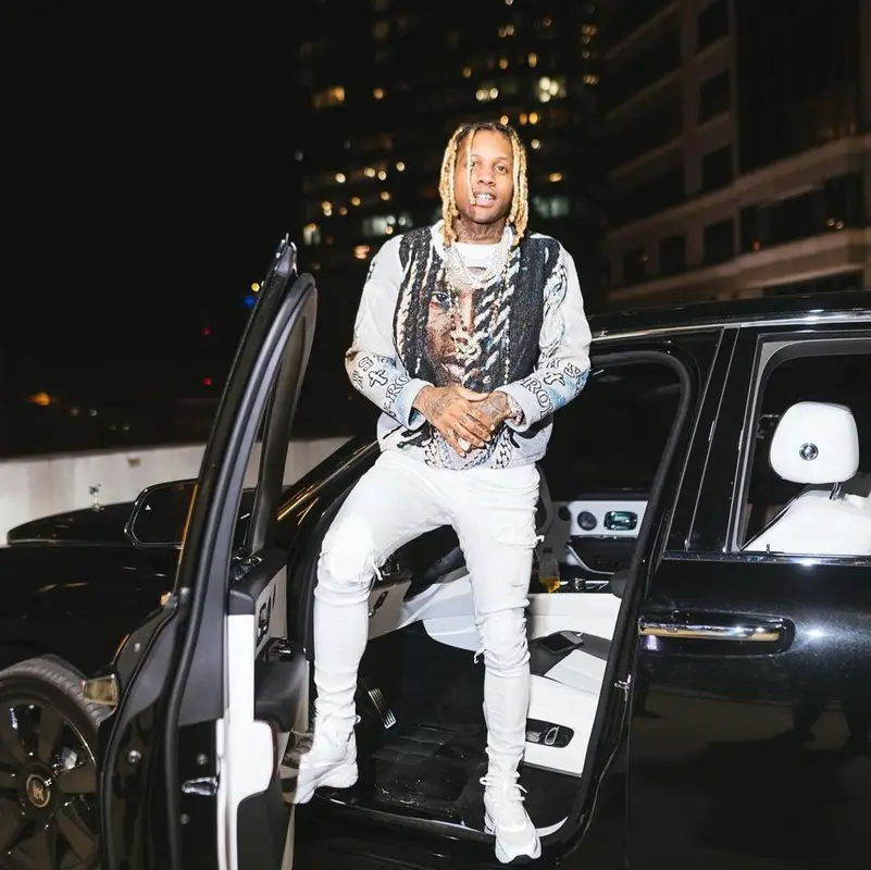 Lil Durk outfit in Worship, Amiri, and Dior, 2021