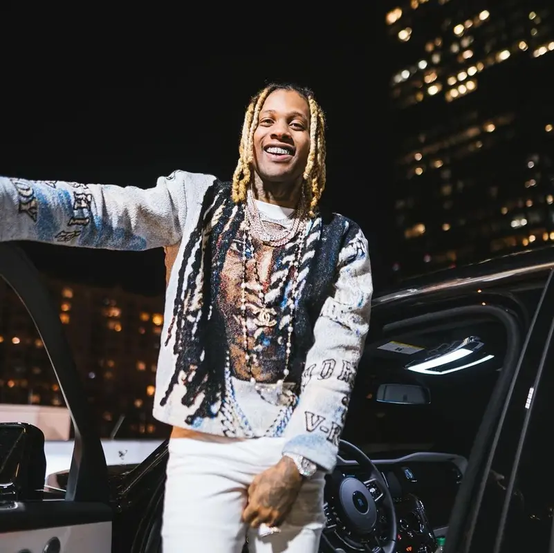Lil Durk outfit in Worship, Amiri, and Dior, 2021